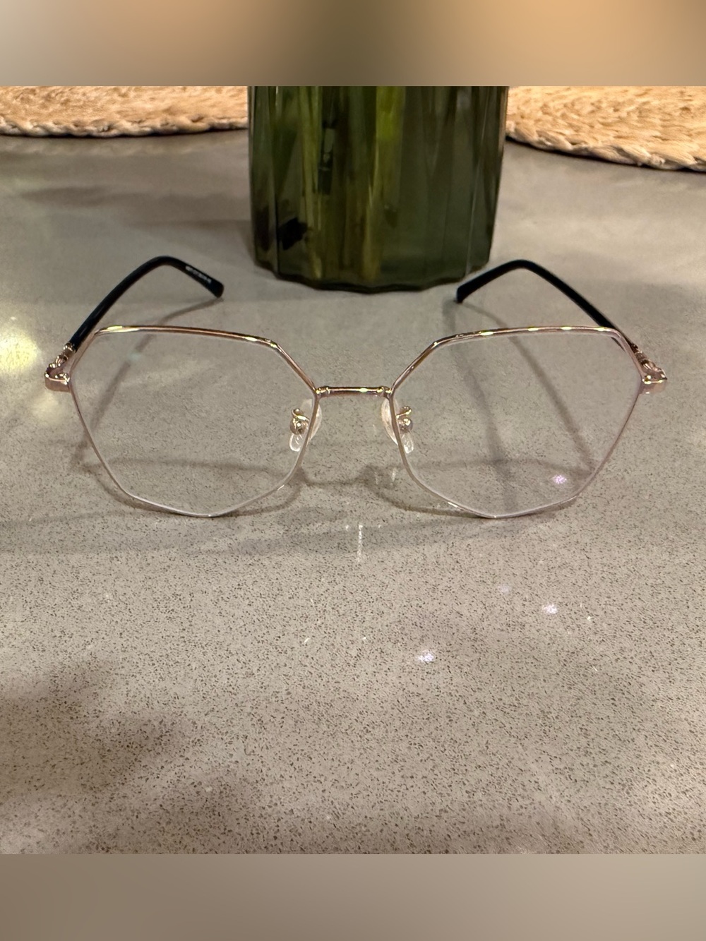 Zeelool Gold Geometric Frame Women's Eyeglasses